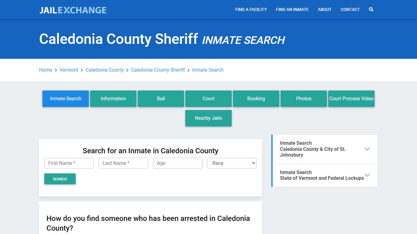 Caledonia County Sheriff, VT Inmate Search: Roster & Mugshots